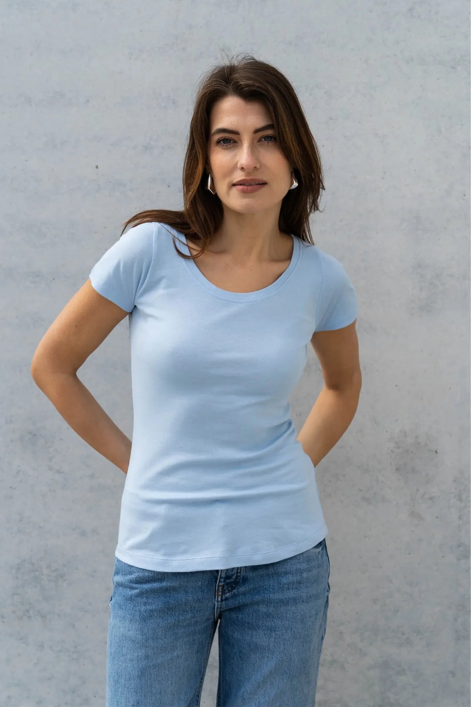 Scoop Neck Cotton Modal Blend T-shirt - Ecomarket.com