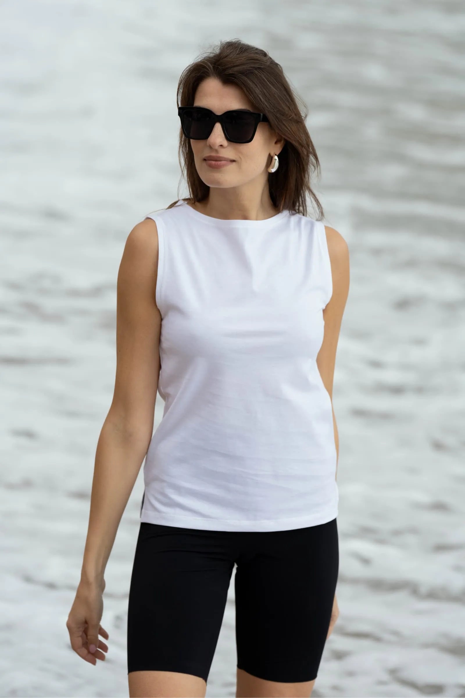 Supima Cotton High Neck Tank Top - Ecomarket.com