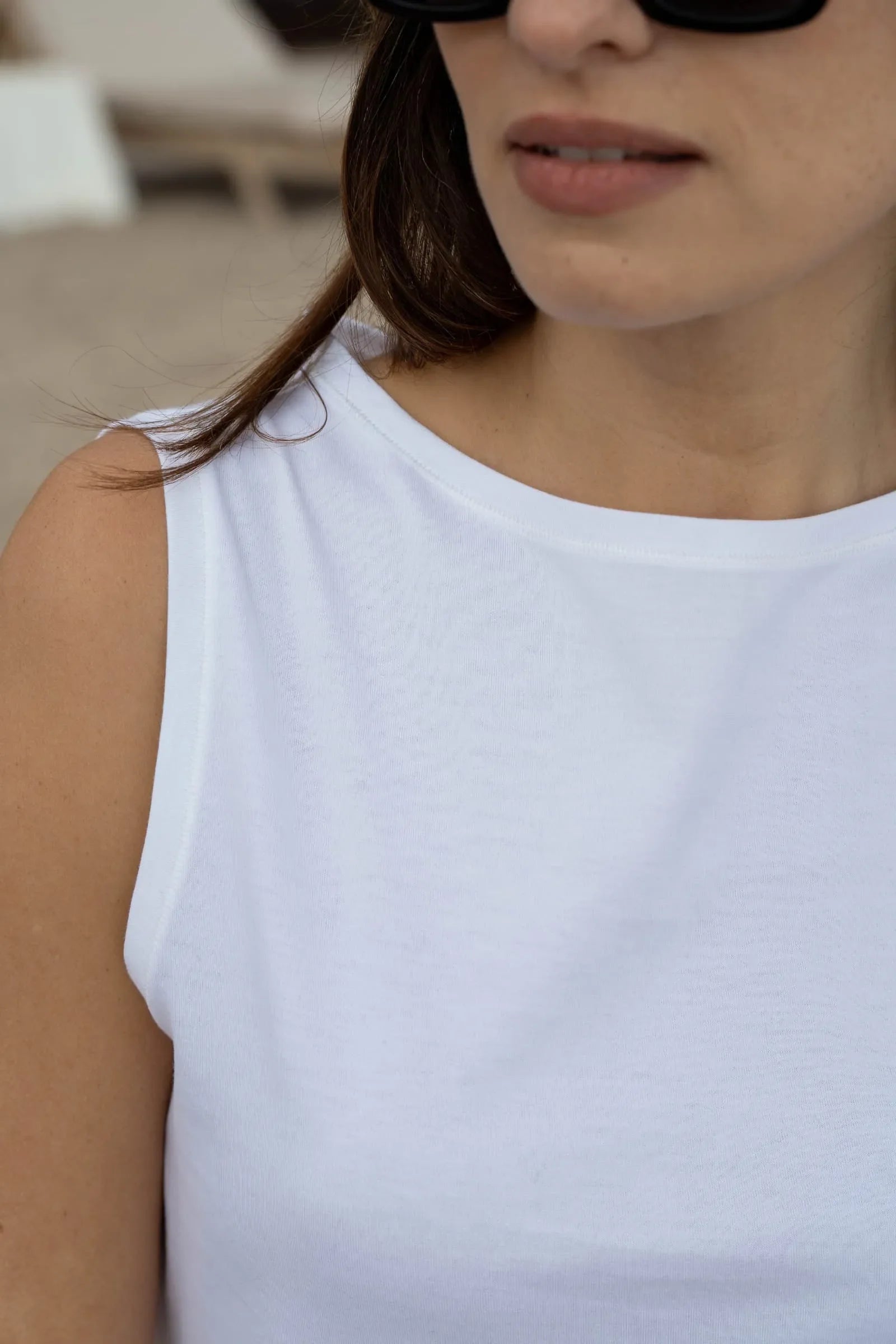 Supima Cotton High Neck Tank Top - Ecomarket.com