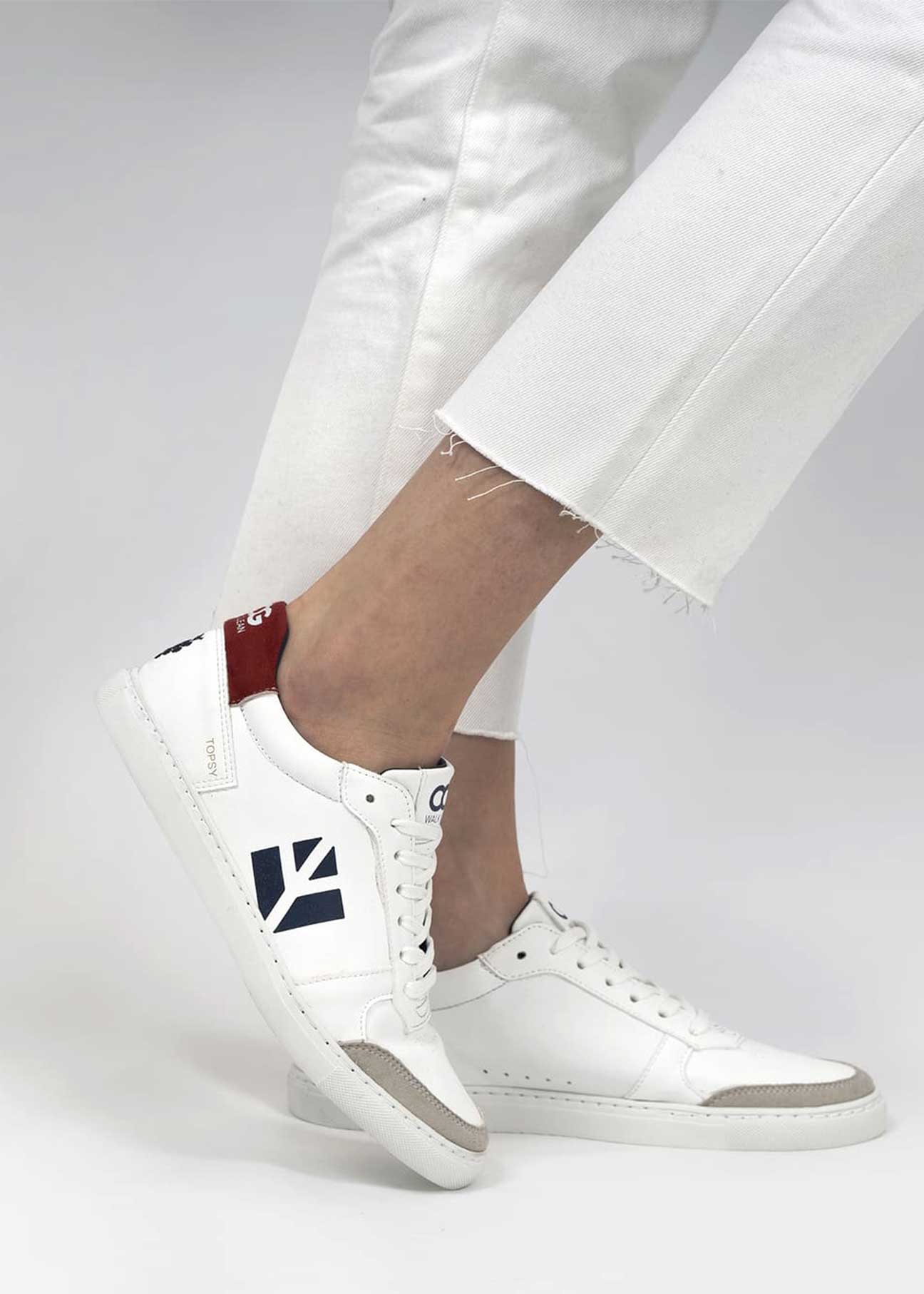Topsy Vegan Sneaker blue white & red - Ecomarket.com