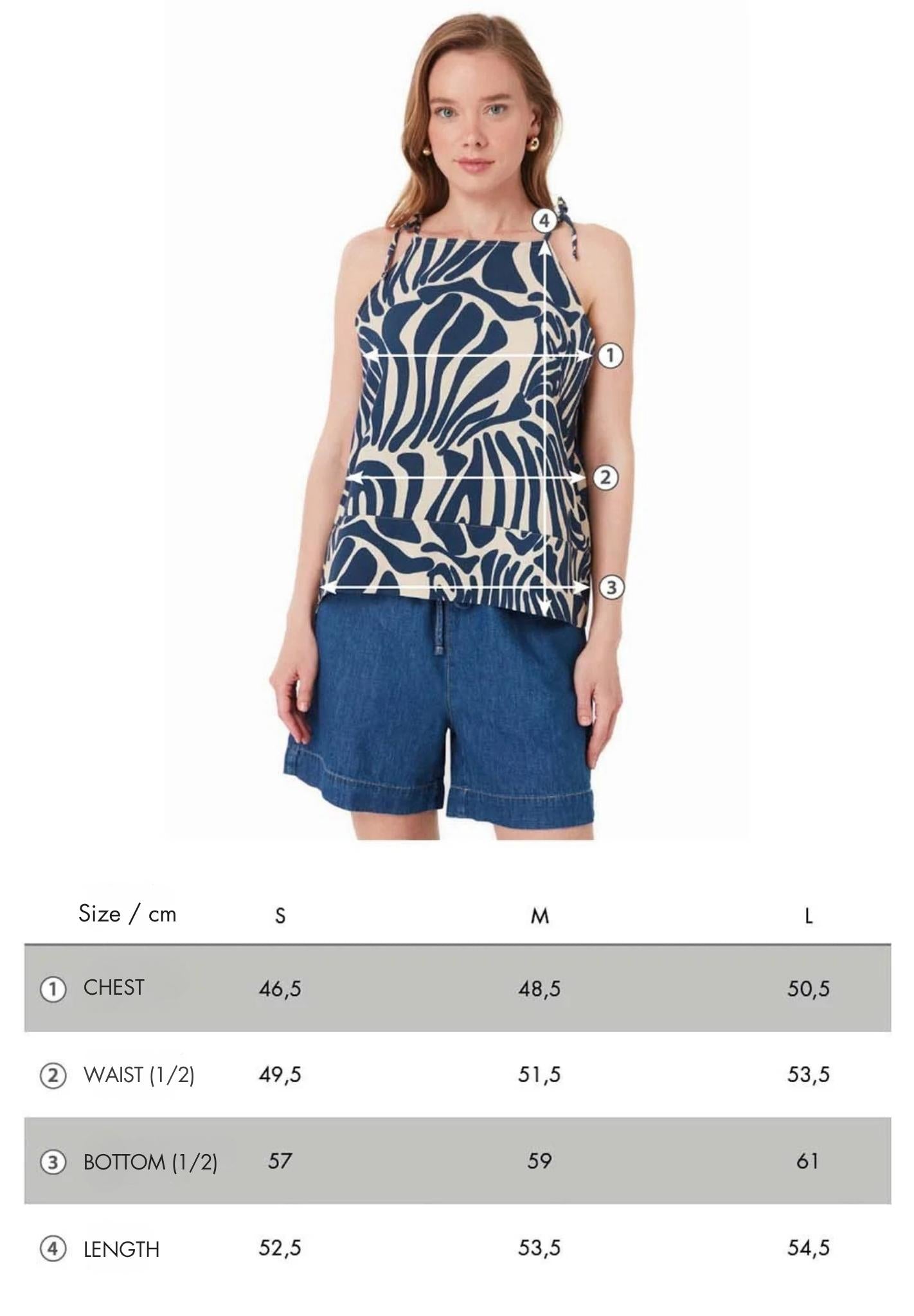Printed Sleeveless Top in LENZING™ ECOVERO™ Organic Cotton & Linen - Ecomarket.com