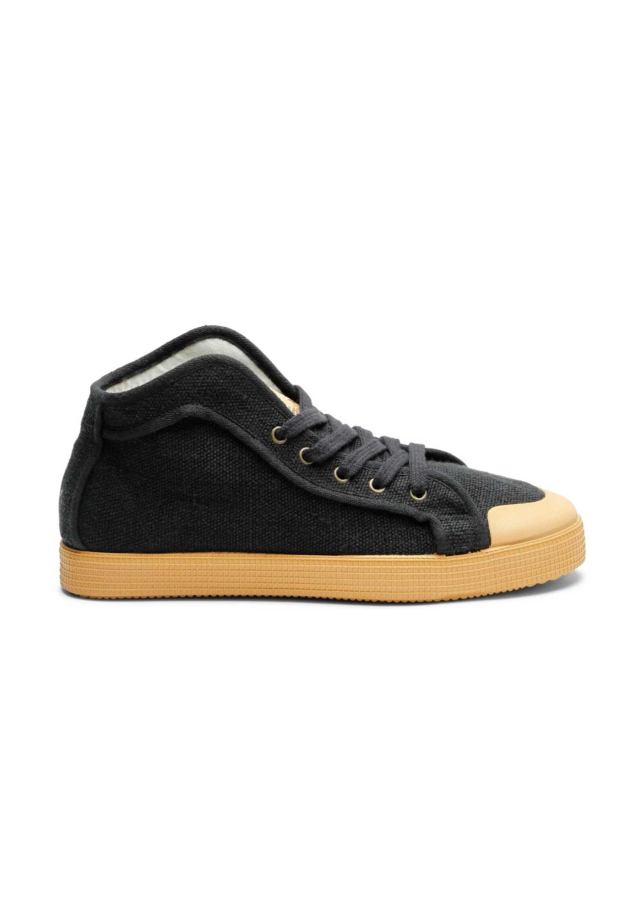 Taylor High-Top Vegan Hemp Sneaker - Black - Ecomarket.com