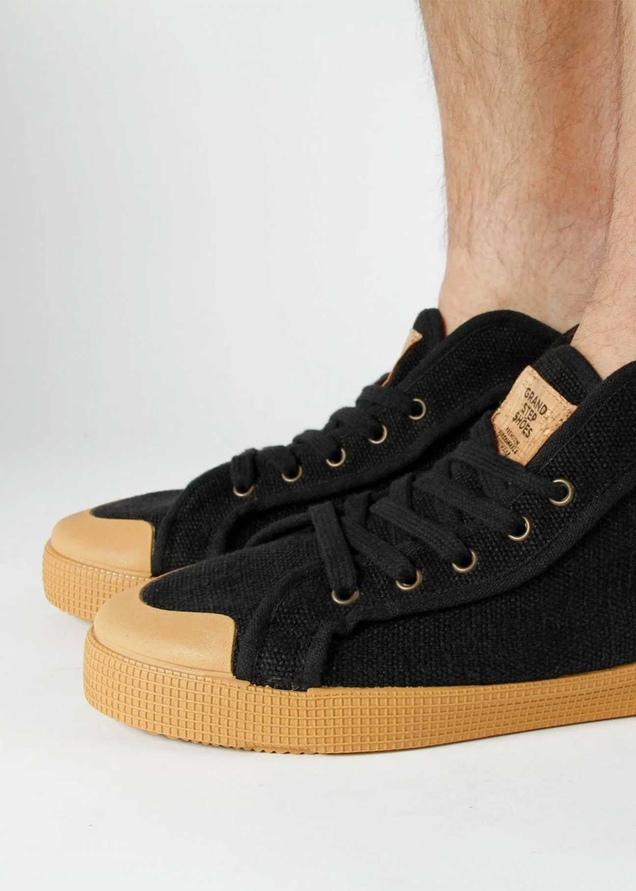 Taylor High-Top Vegan Hemp Sneaker - Black - Ecomarket.com