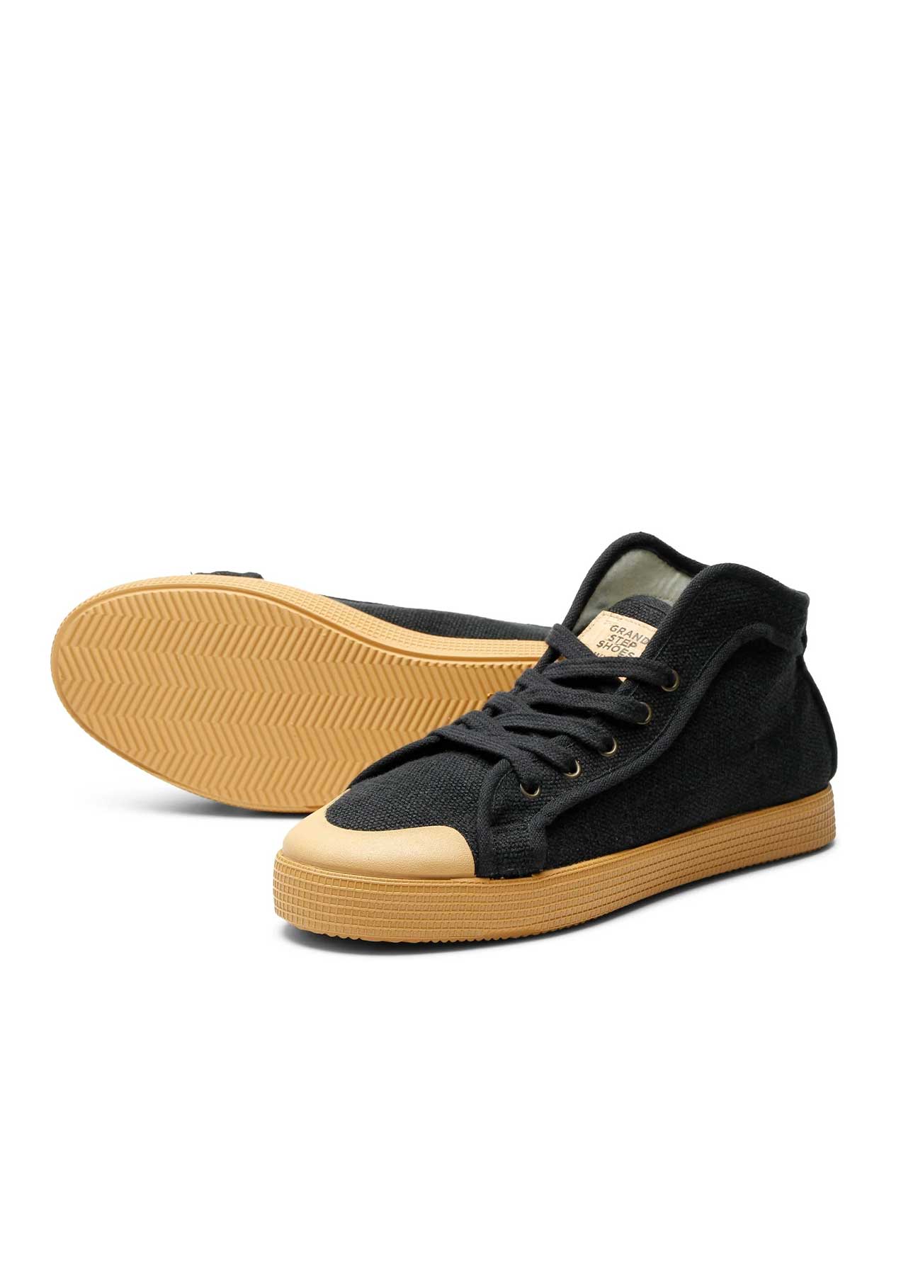 Taylor High-Top Vegan Hemp Sneaker - Black - Ecomarket.com