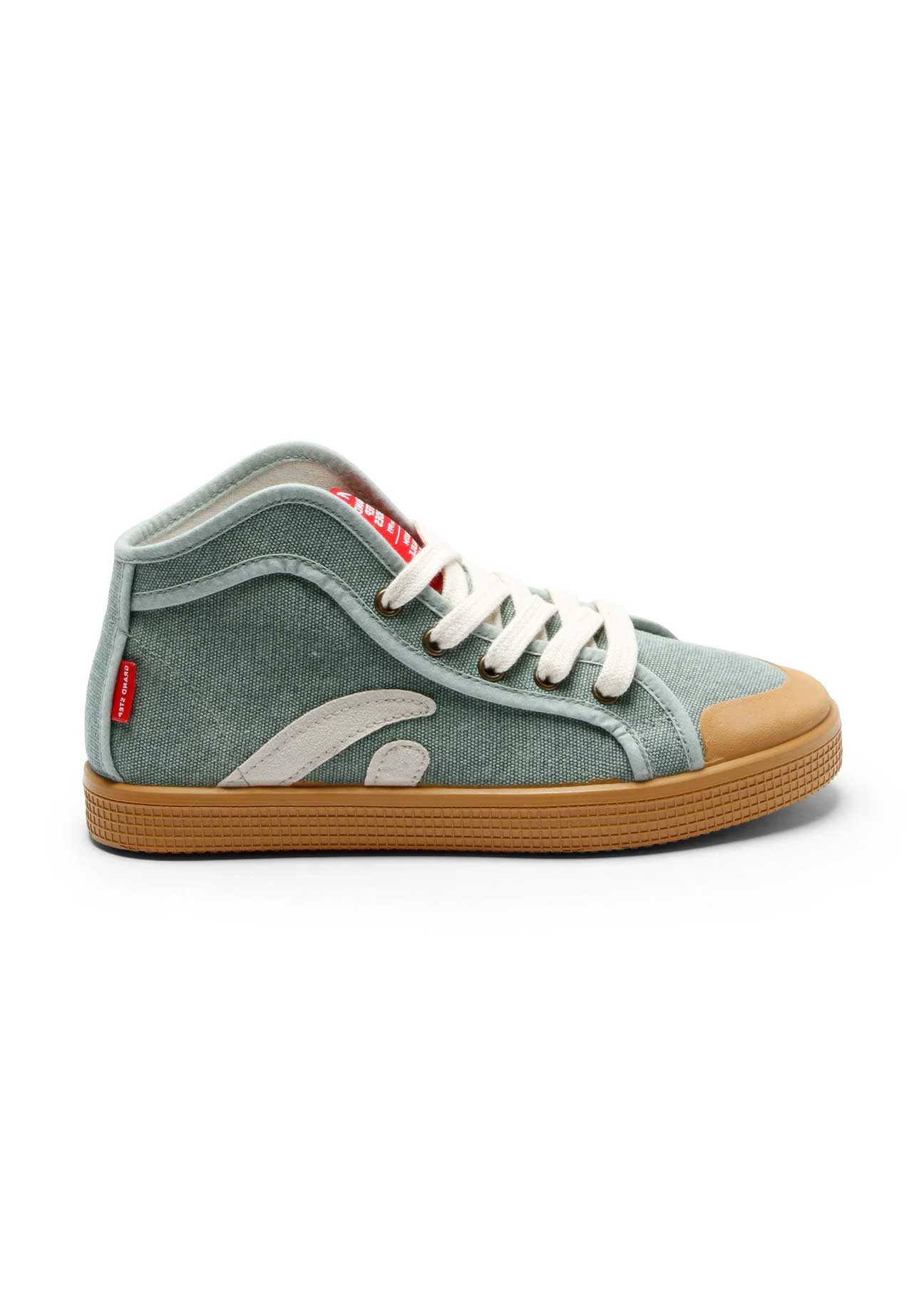 Taylor Vegan Sneaker in Organic Cotton Seagreen - Ecomarket.com