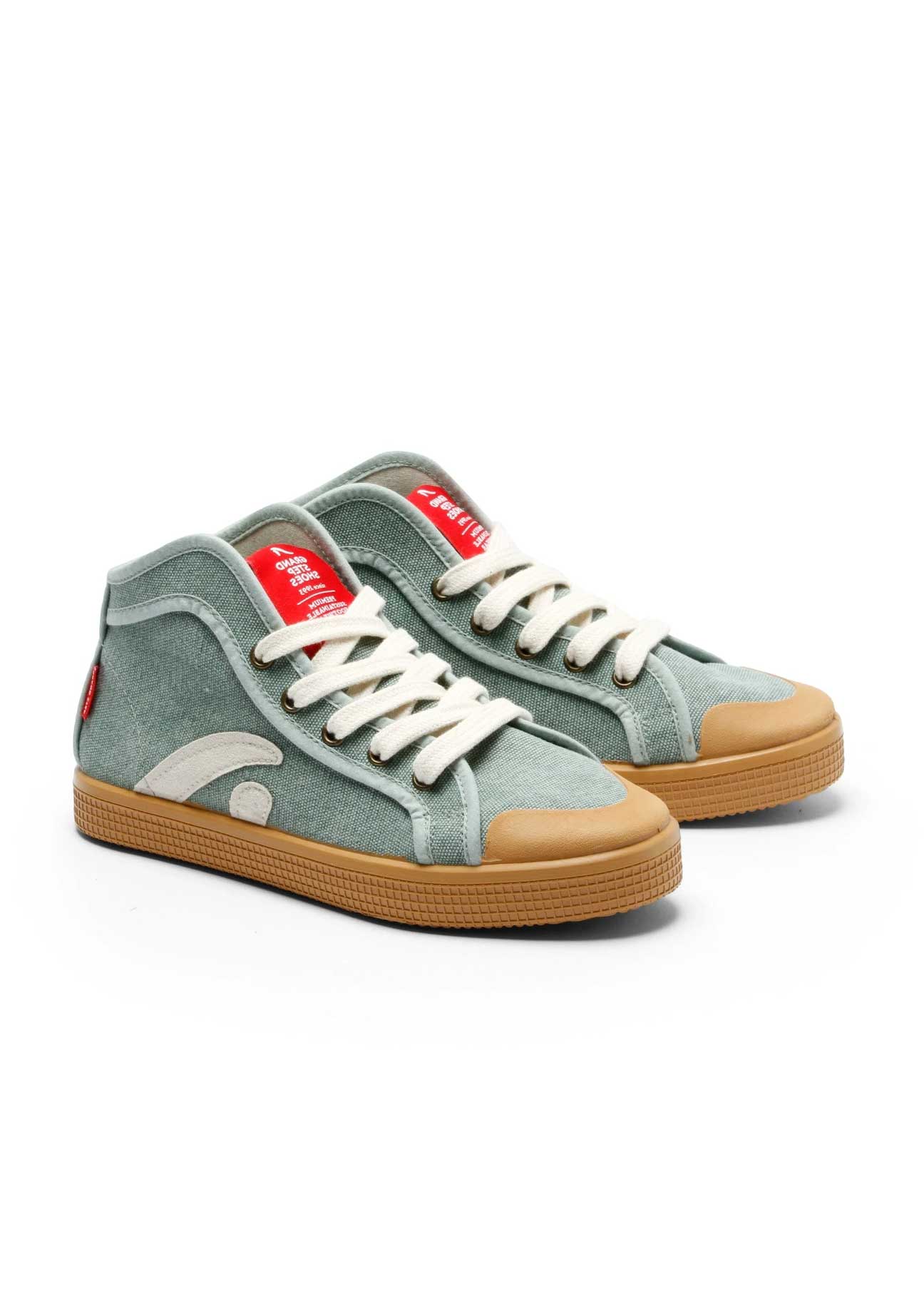 Taylor Vegan Sneaker in Organic Cotton Seagreen - Ecomarket.com