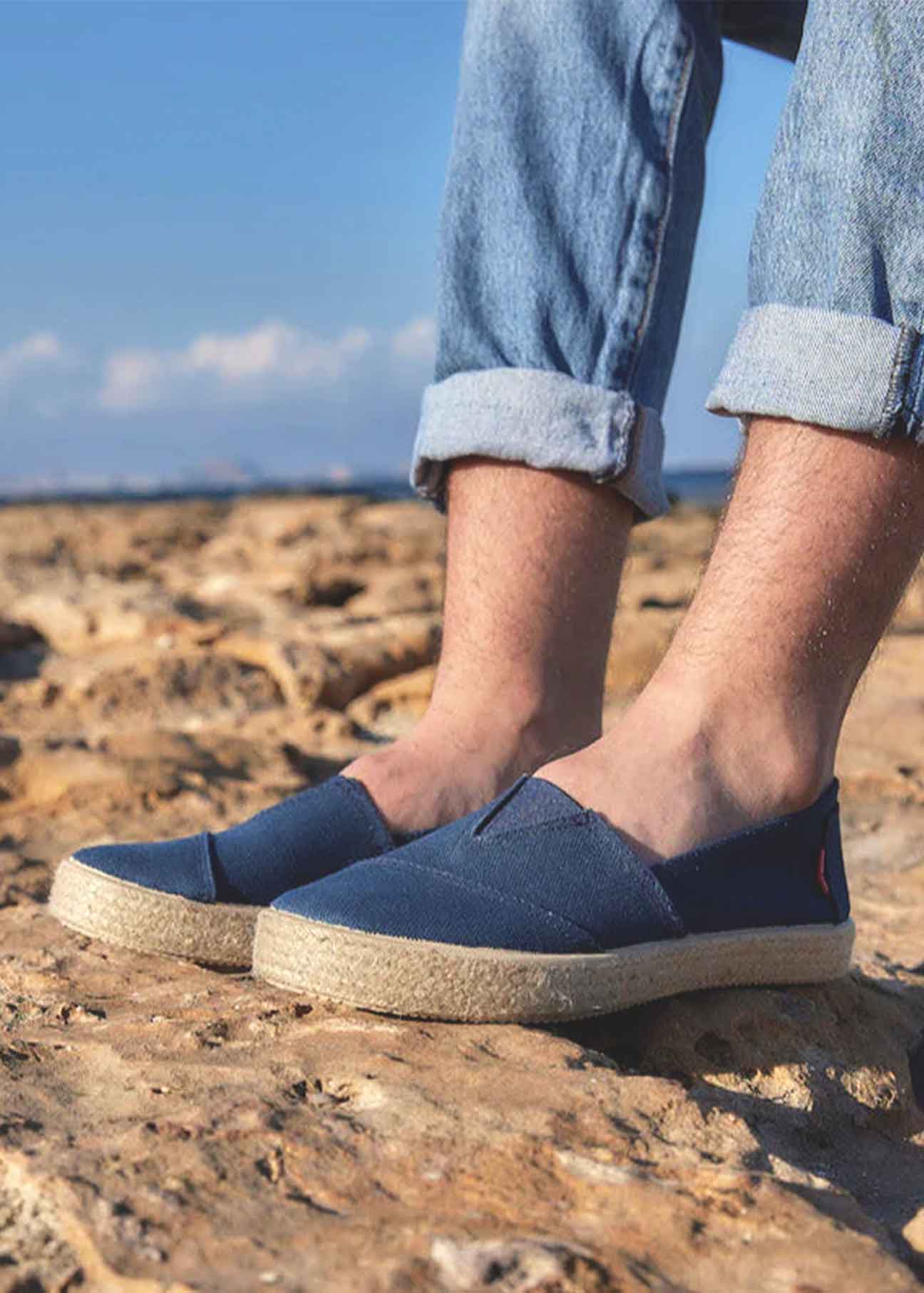 Tim Organic Cotton Espadrille Slip-On – Navy - Ecomarket.com