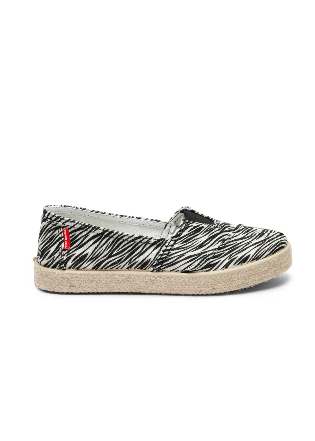 Tim Seaqual Recycled Slip-On Espadrilles – Zebra Print Edition - Ecomarket.com