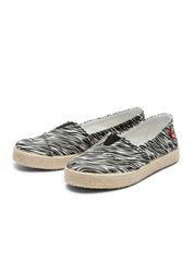 Tim Seaqual Recycled Slip-On Espadrilles – Zebra Print Edition - Ecomarket.com