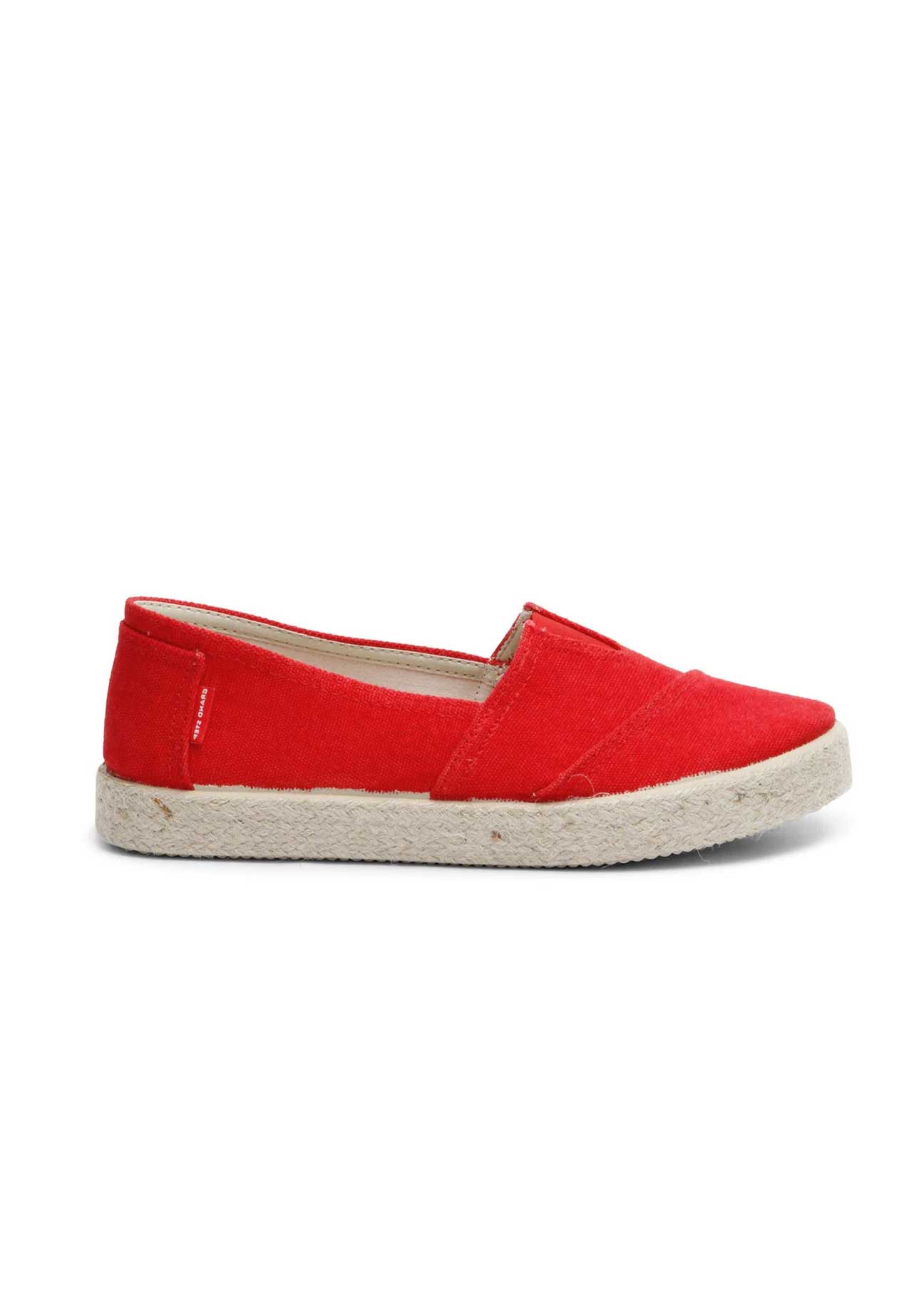 Tim Organic Cotton Espadrille Slip-On – Red - Ecomarket.com