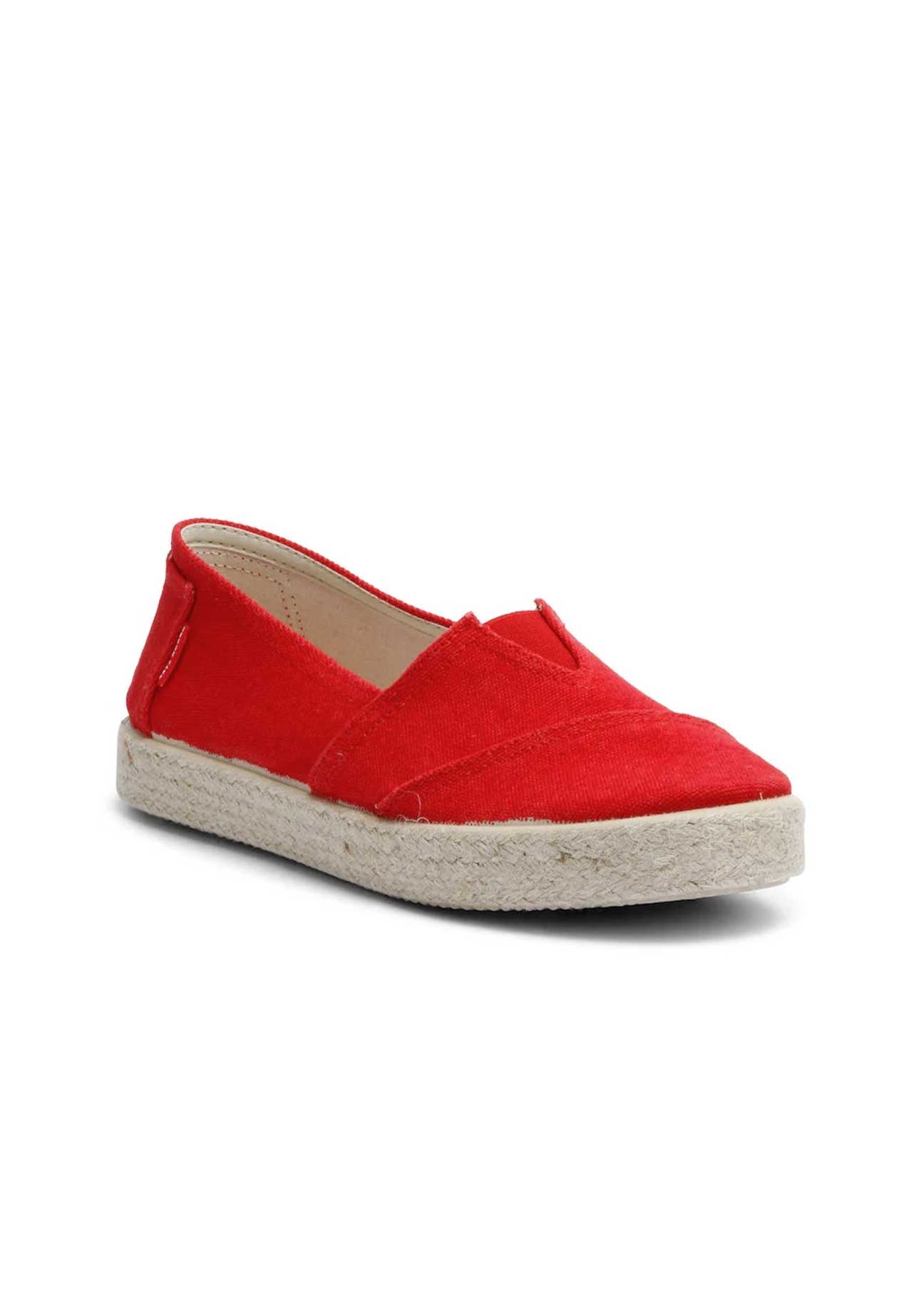 Tim Organic Cotton Espadrille Slip-On – Red - Ecomarket.com