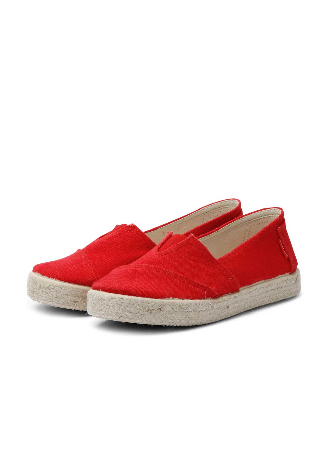 Tim Organic Cotton Espadrille Slip-On – Red - Ecomarket.com