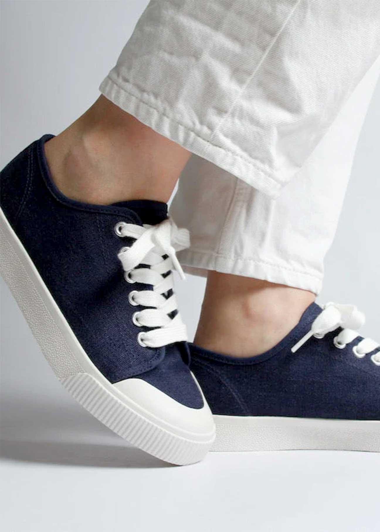Trudy Low-Top Hemp Vegan Sneakers – Navy - Ecomarket.com