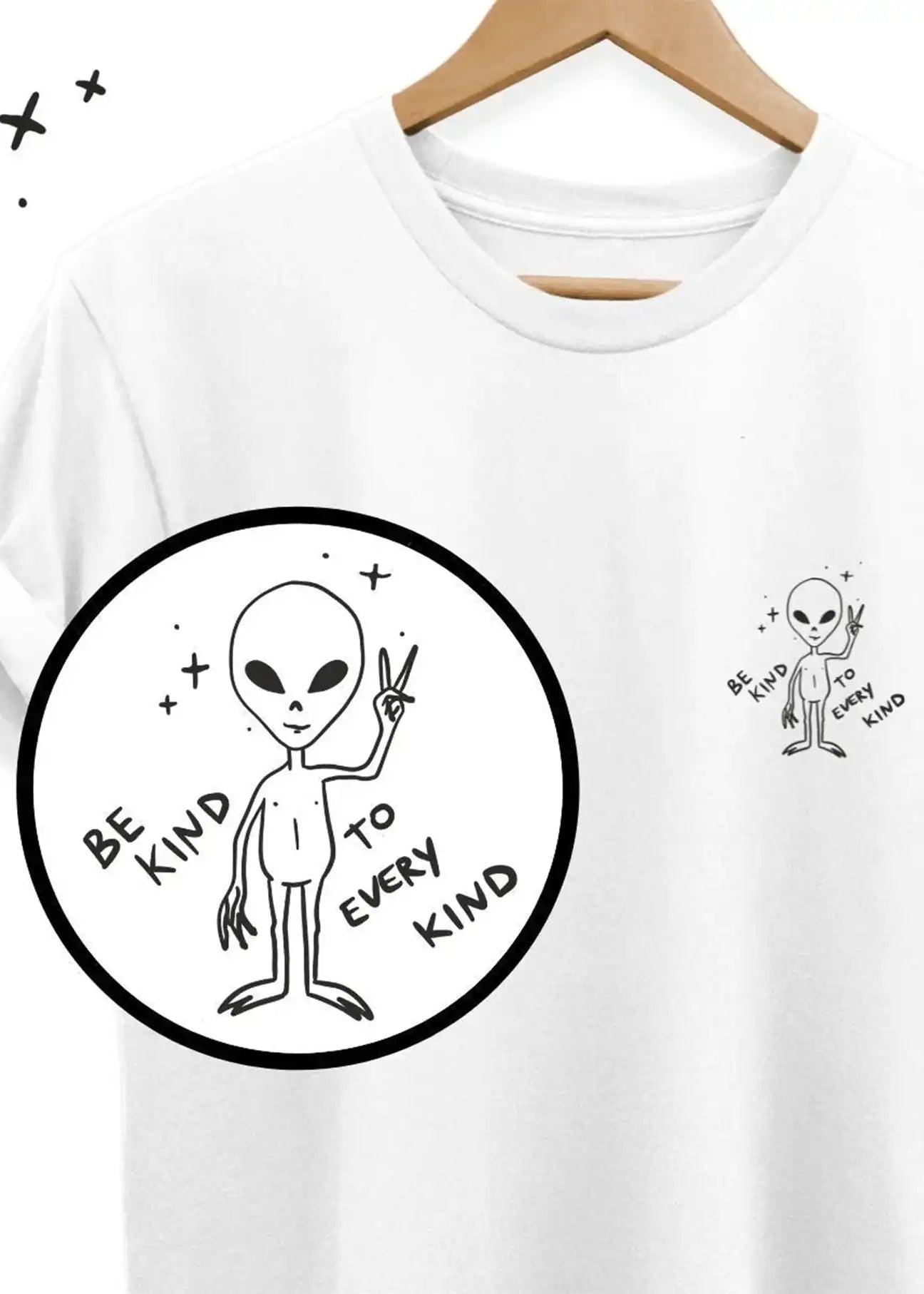 Peace Alien Doodle T-Shirt - Ecomarket.com