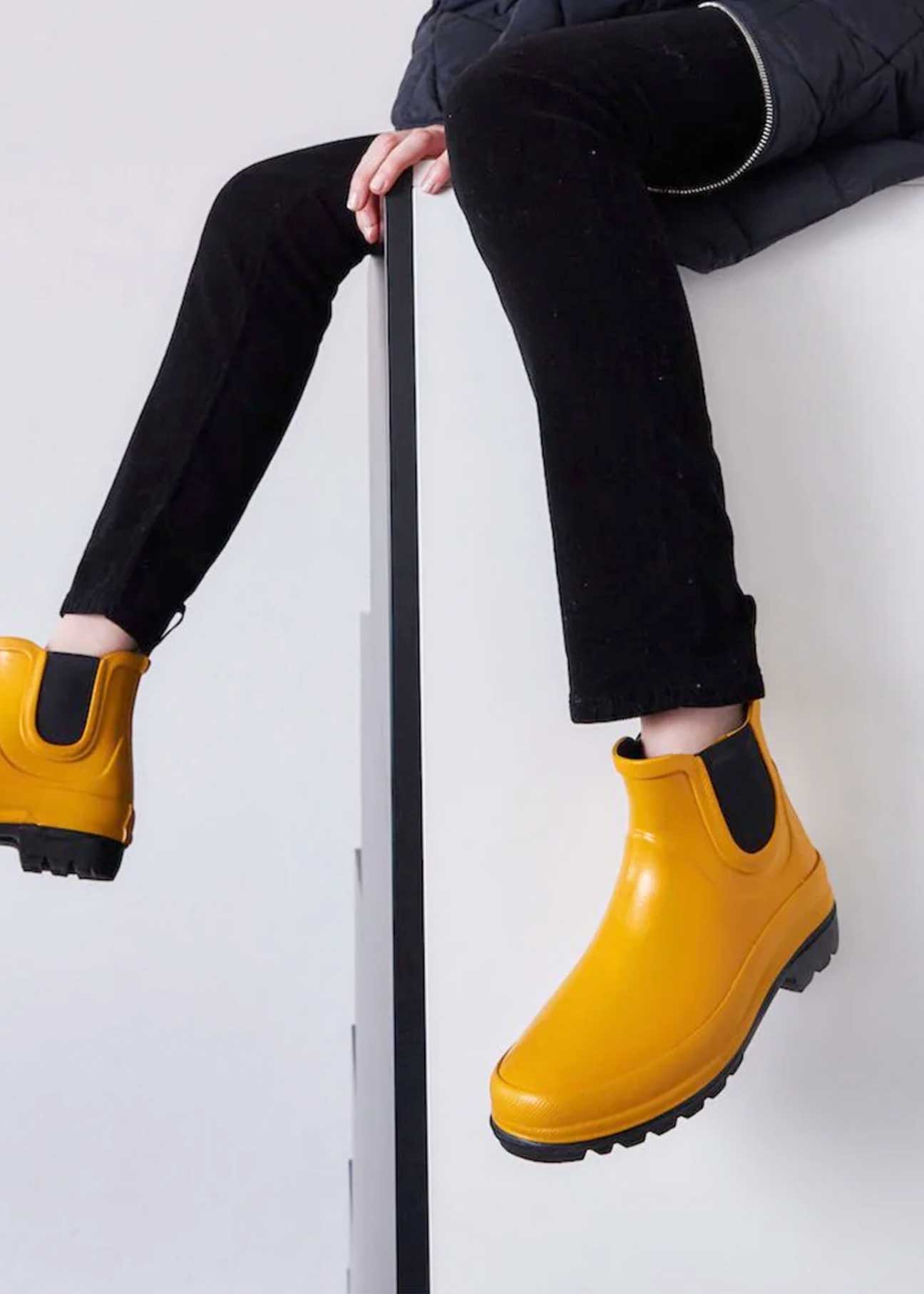 Vickie Natural Rubber Vegan Boots - Curry - Ecomarket.com