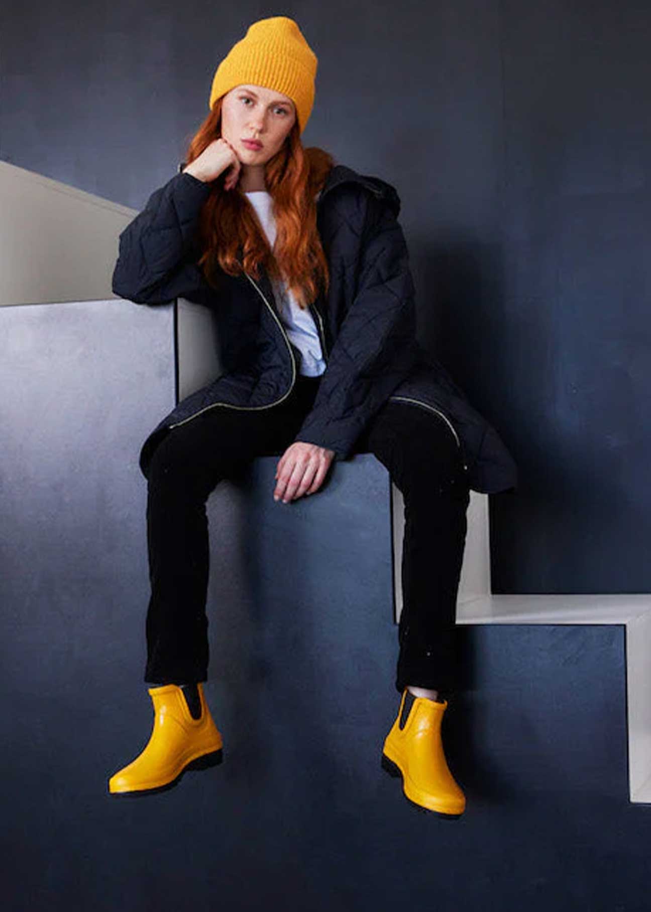 Vickie Natural Rubber Vegan Boots - Curry - Ecomarket.com