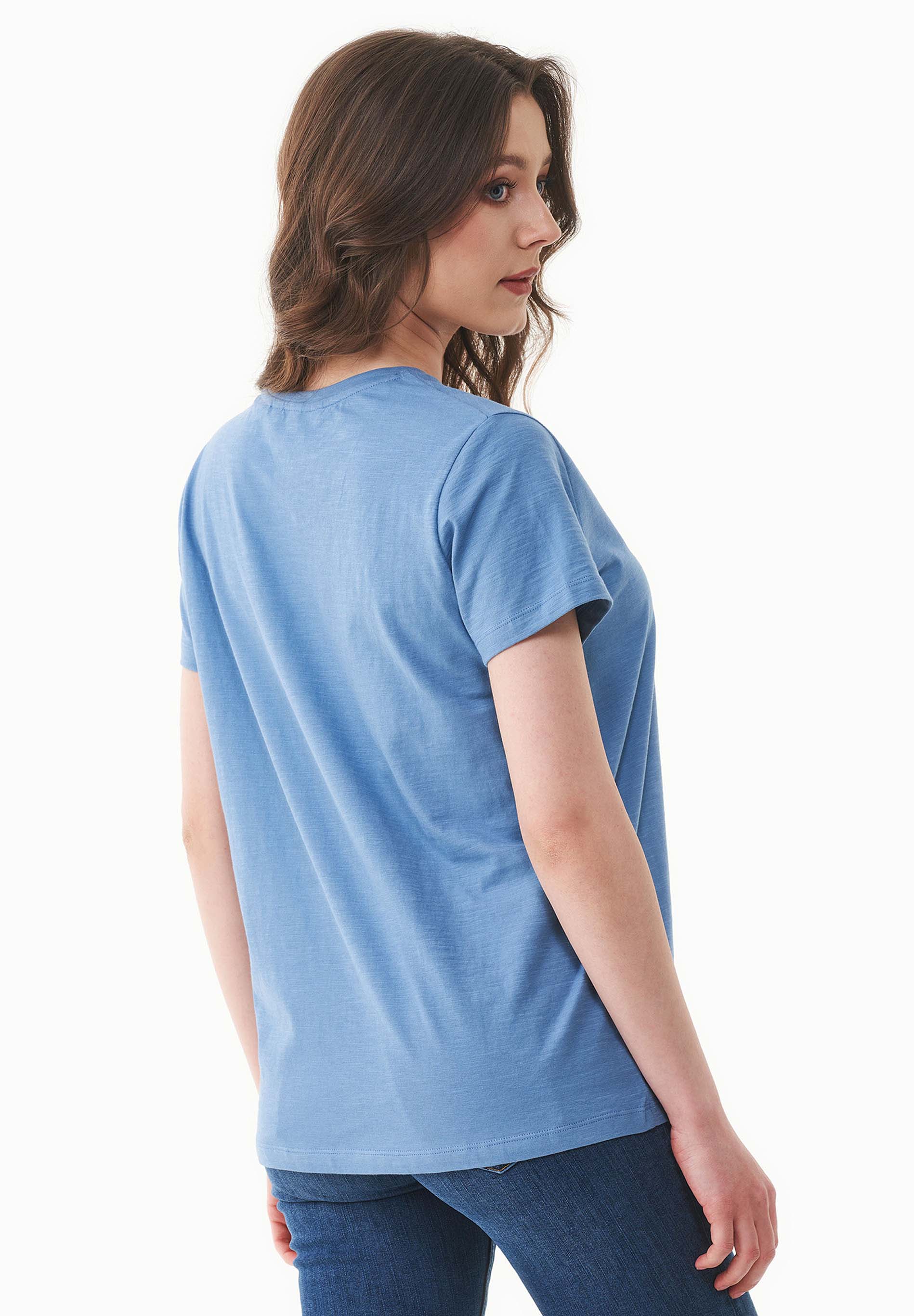 Basic T-Shirt in 100% Organic Cotton in coronet blue - Ecomarket.com