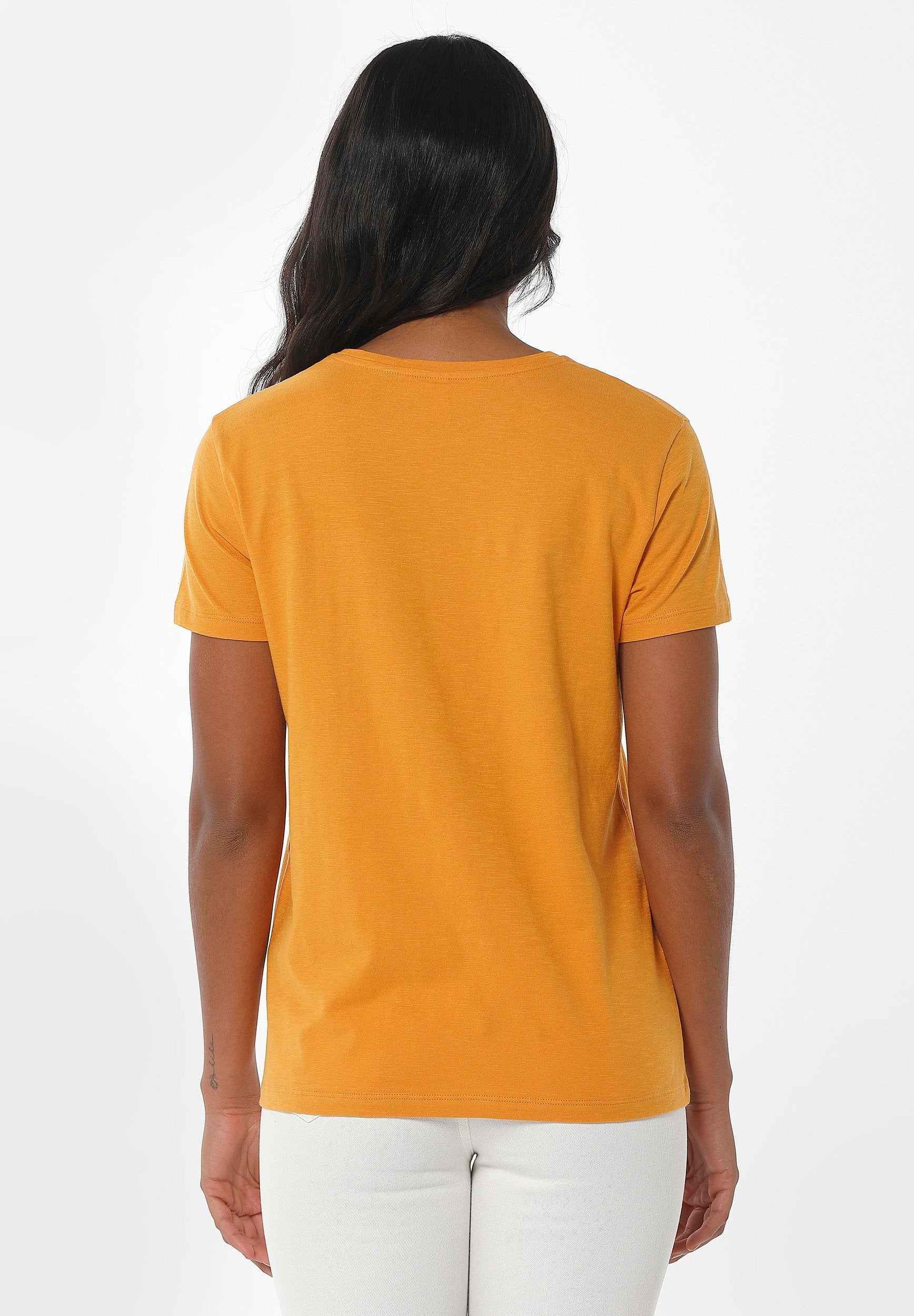 Basic T-Shirt in 100% Organic Cotton in mango - Ecomarket.com