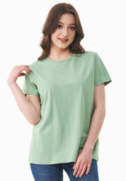 Basic T-Shirt in 100% Organic Cotton in matcha green - Ecomarket.com