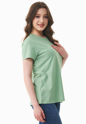 Basic T-Shirt in 100% Organic Cotton in matcha green - Ecomarket.com