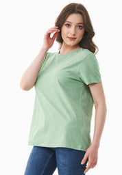 Basic T-Shirt in 100% Organic Cotton in matcha green - Ecomarket.com