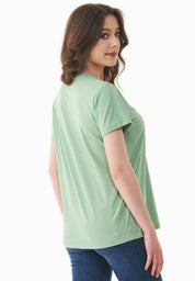 Basic T-Shirt in 100% Organic Cotton in matcha green - Ecomarket.com
