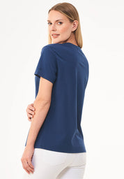 Basic V-Neck T-Shirt in 100% Organic Cotton in navy - Ecomarket.com