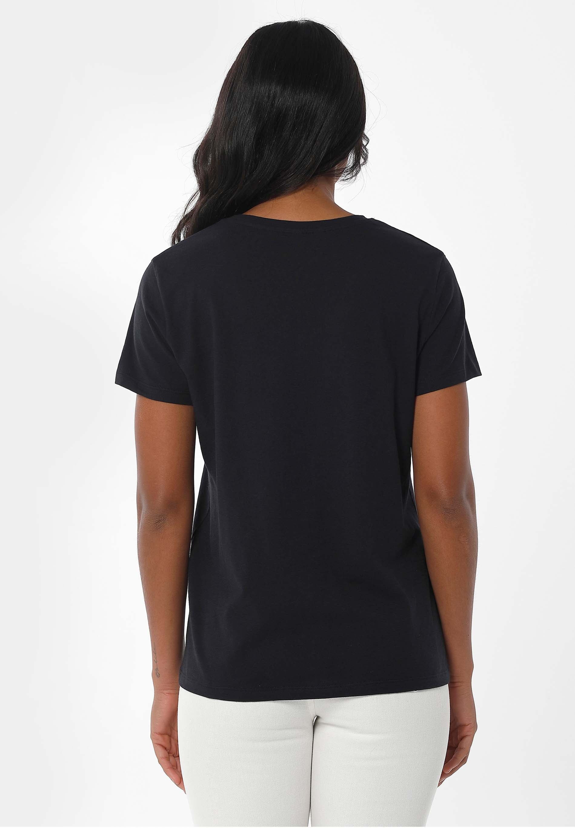 Basic V-Neck T-Shirt in 100% Organic Cotton in black - Ecomarket.com