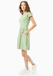 Slub Jersey Dress in 100% Organic Cotton in fern green - Ecomarket.com