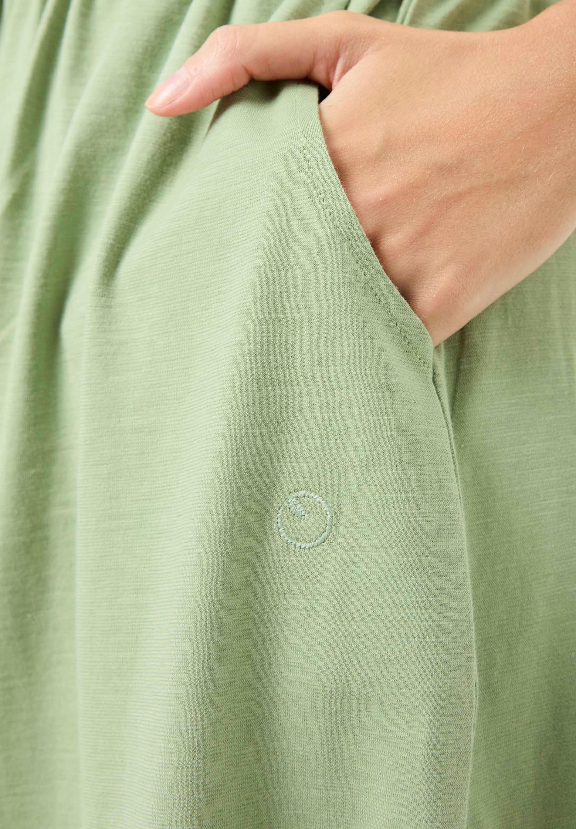 Slub Jersey Dress in 100% Organic Cotton in fern green - Ecomarket.com