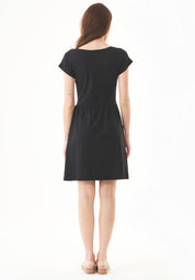 Slub Jersey Dress in 100% Organic Cotton in black - Ecomarket.com