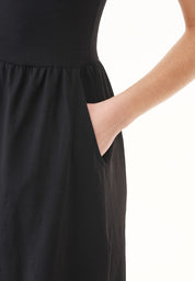 Slub Jersey Dress in 100% Organic Cotton in black - Ecomarket.com