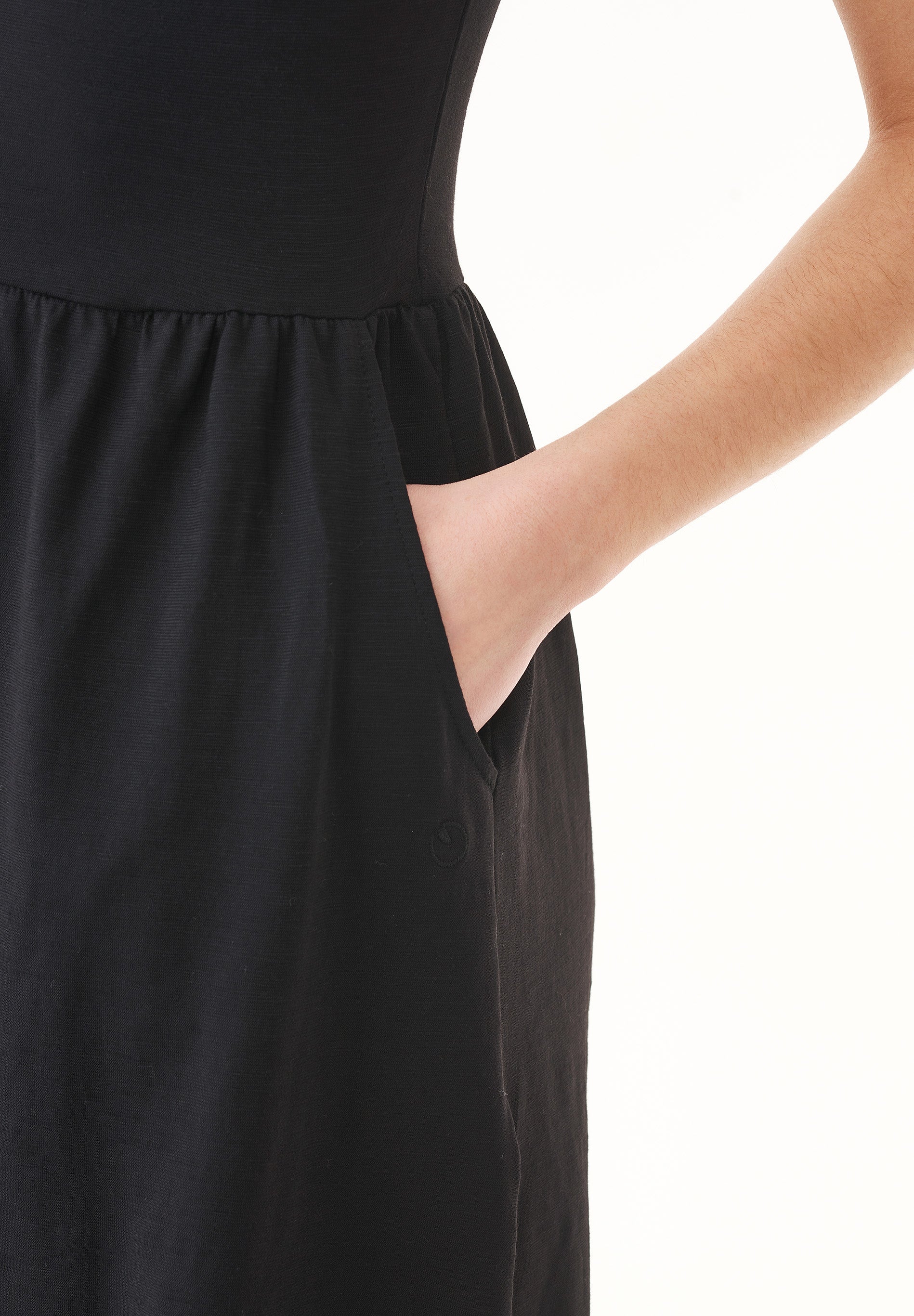 Slub Jersey Dress in 100% Organic Cotton in black - Ecomarket.com