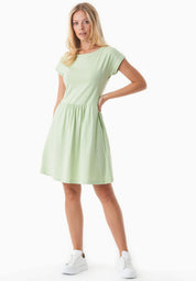 Slub Jersey Dress in 100% Organic Cotton in foam green - Ecomarket.com