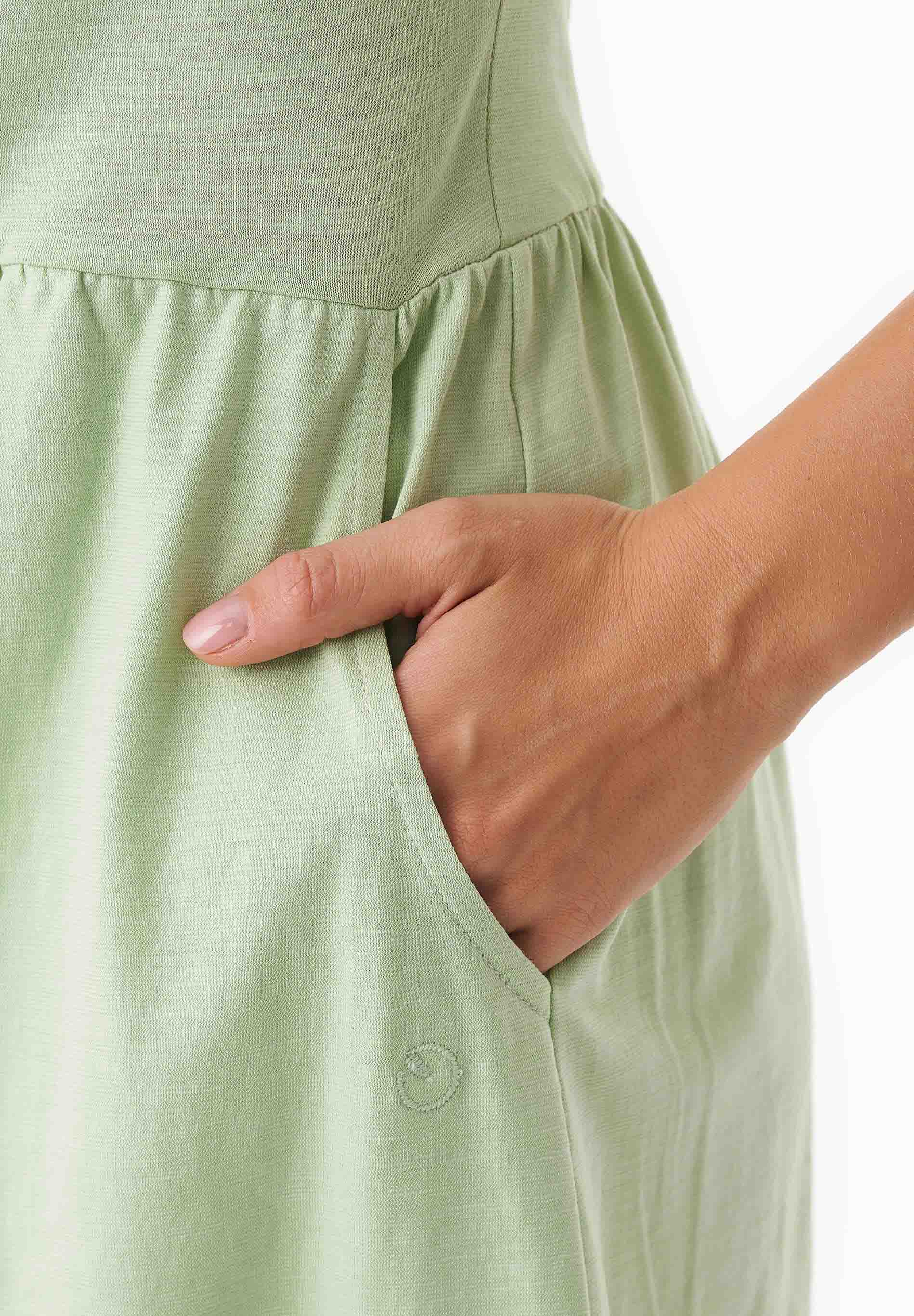Slub Jersey Dress in 100% Organic Cotton in foam green - Ecomarket.com
