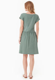 Slub Jersey Dress in 100% Organic Cotton in green tea - Ecomarket.com