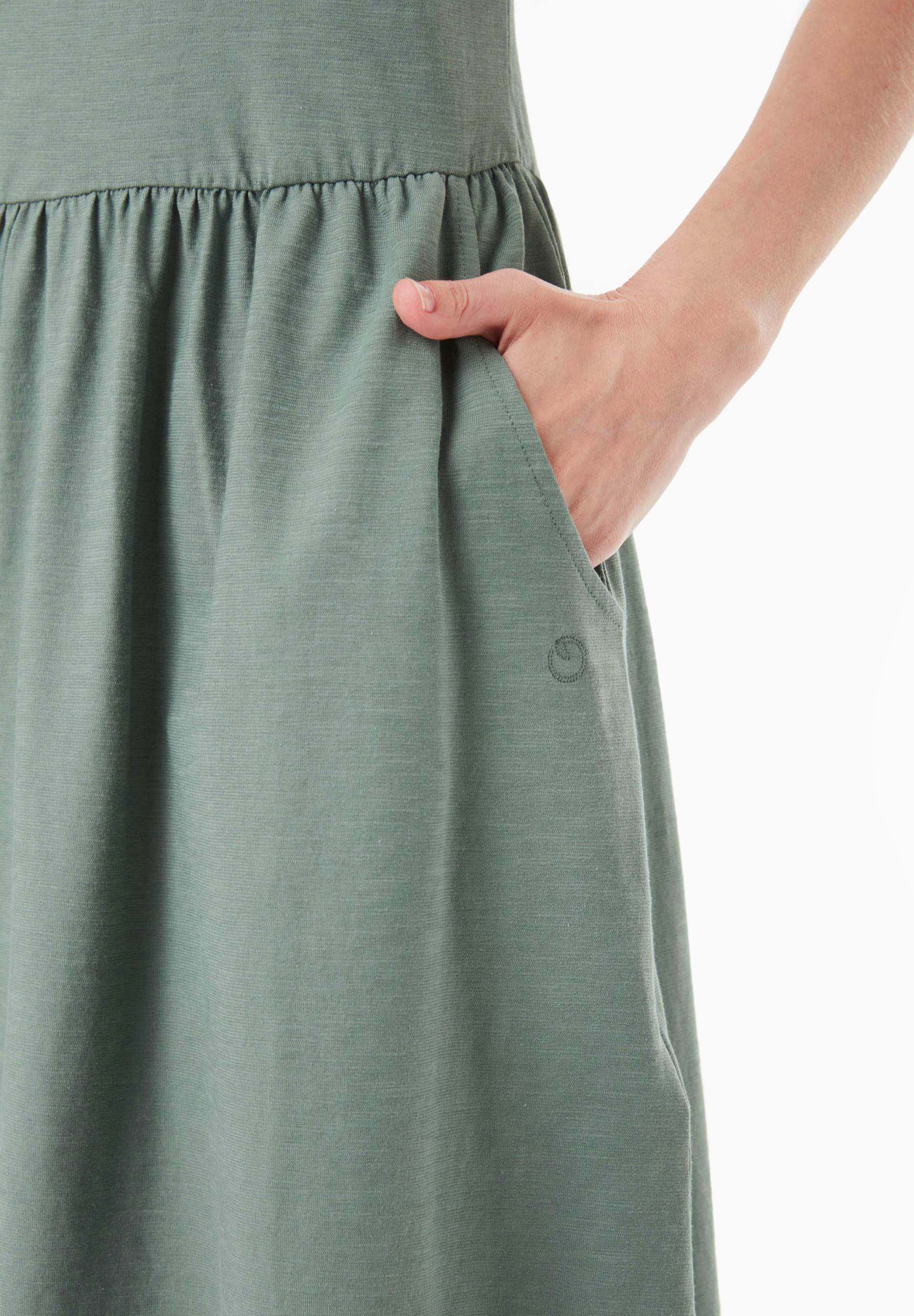 Slub Jersey Dress in 100% Organic Cotton in green tea - Ecomarket.com