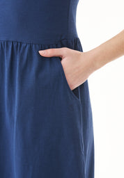 Slub Jersey Dress in 100% Organic Cotton in navy - Ecomarket.com