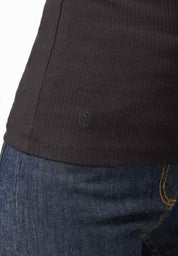 Organic Cotton Ribbed Turtleneck Shirt in black - Ecomarket.com