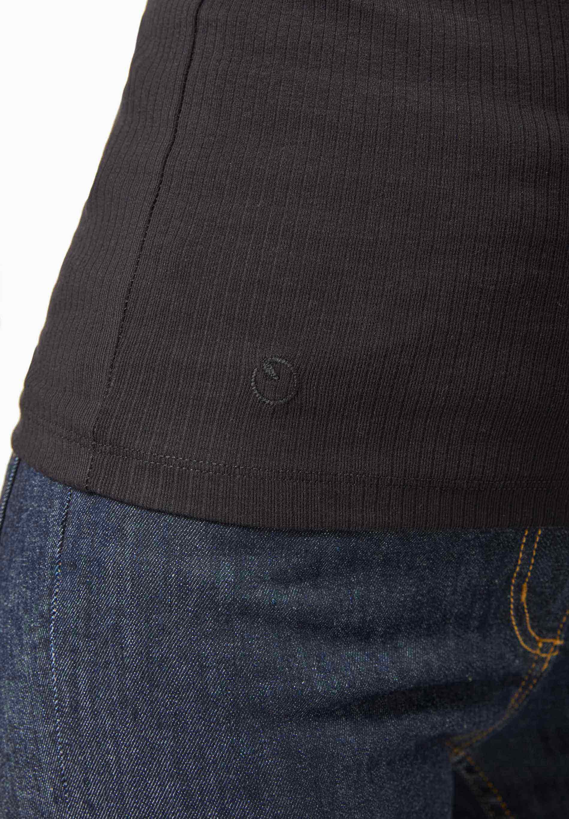 Organic Cotton Ribbed Turtleneck Shirt in black - Ecomarket.com