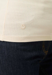 Organic Cotton Ribbed Turtleneck Shirt in beige - Ecomarket.com