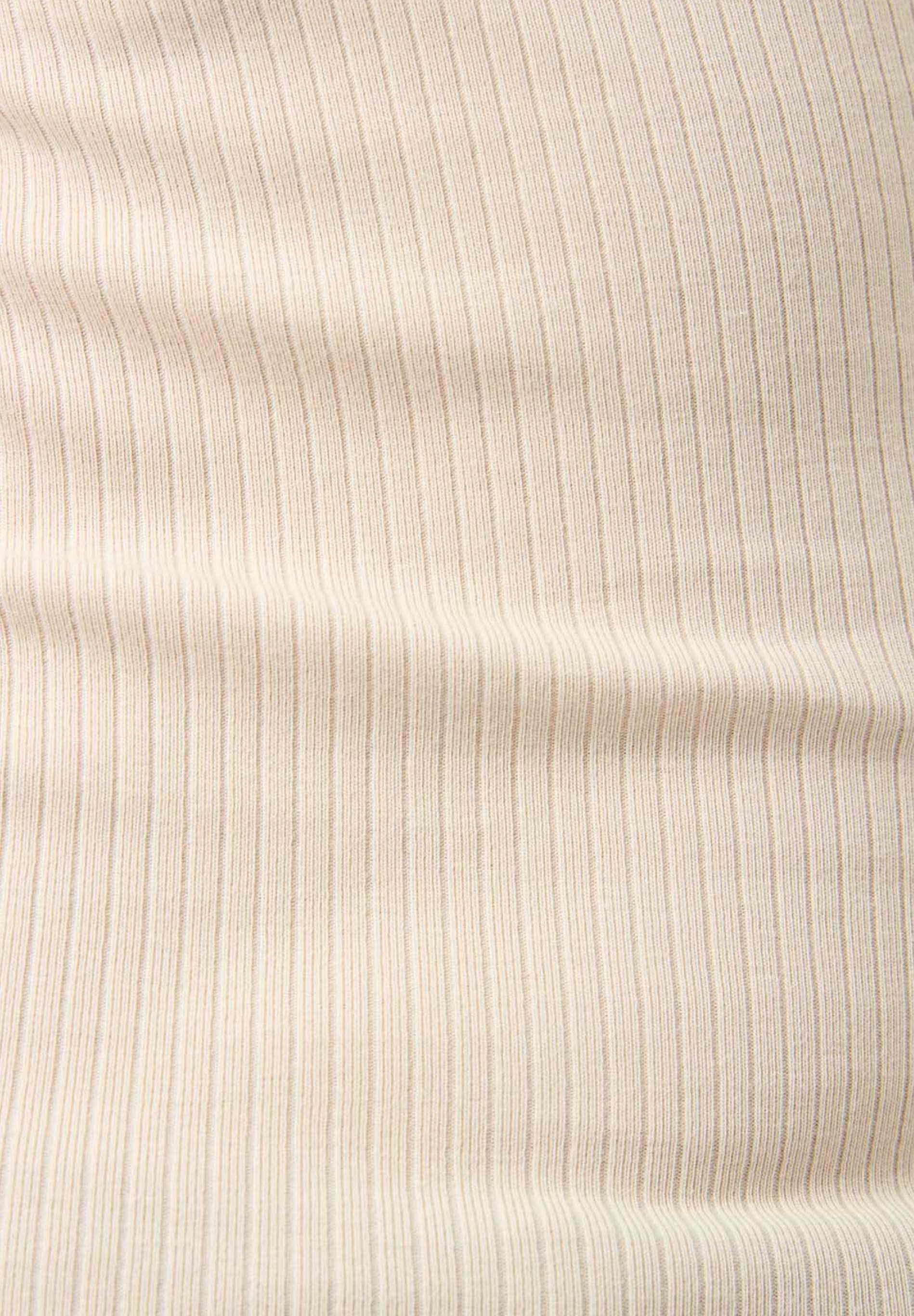 Organic Cotton Ribbed Turtleneck Shirt in beige - Ecomarket.com