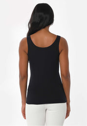 Ribbed Sleeveless Top in Organic Cotton in black (thin strap) - Ecomarket.com