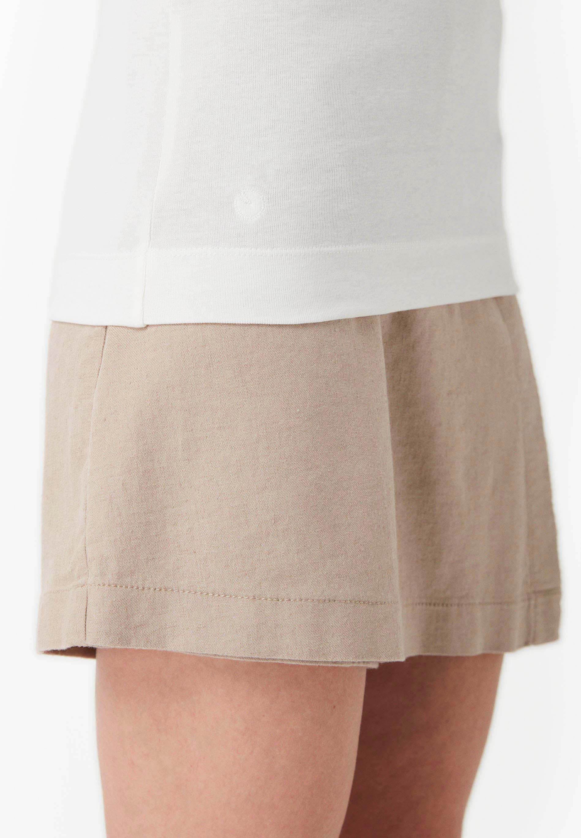 Ribbed Sleeveless Top in Organic Cotton in off white (thin strap) - Ecomarket.com