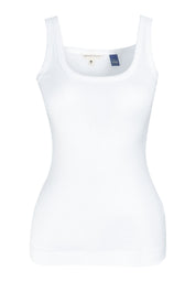 Ribbed Sleeveless Top in Organic Cotton in white (thin strap) - Ecomarket.com