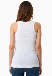 Ribbed Sleeveless Top in Organic Cotton in white (crew neck) - Ecomarket.com