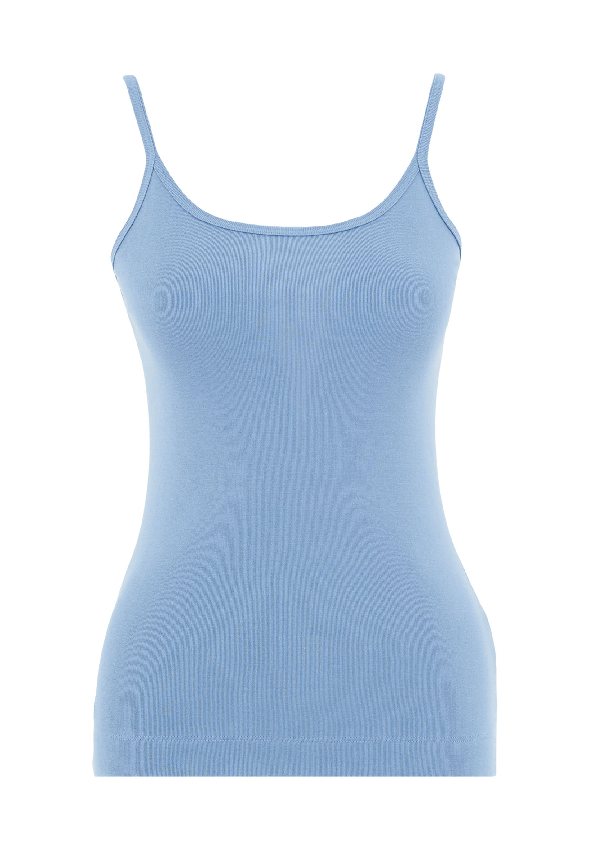 Ribbed Sleeveless Top in Organic Cotton in coronet blue (spaghetti strap) - Ecomarket.com