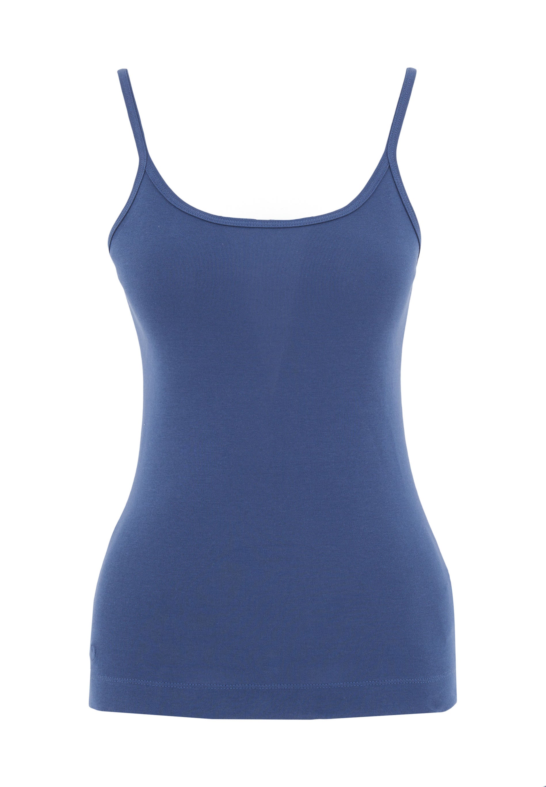 Ribbed Sleeveless Top in Organic Cotton in navy (spaghetti strap) - Ecomarket.com