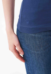 Ribbed Sleeveless Top in Organic Cotton in navy (spaghetti strap) - Ecomarket.com