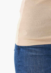 Ribbed Sleeveless Top in Organic Cotton in beige (spaghetti strap) - Ecomarket.com
